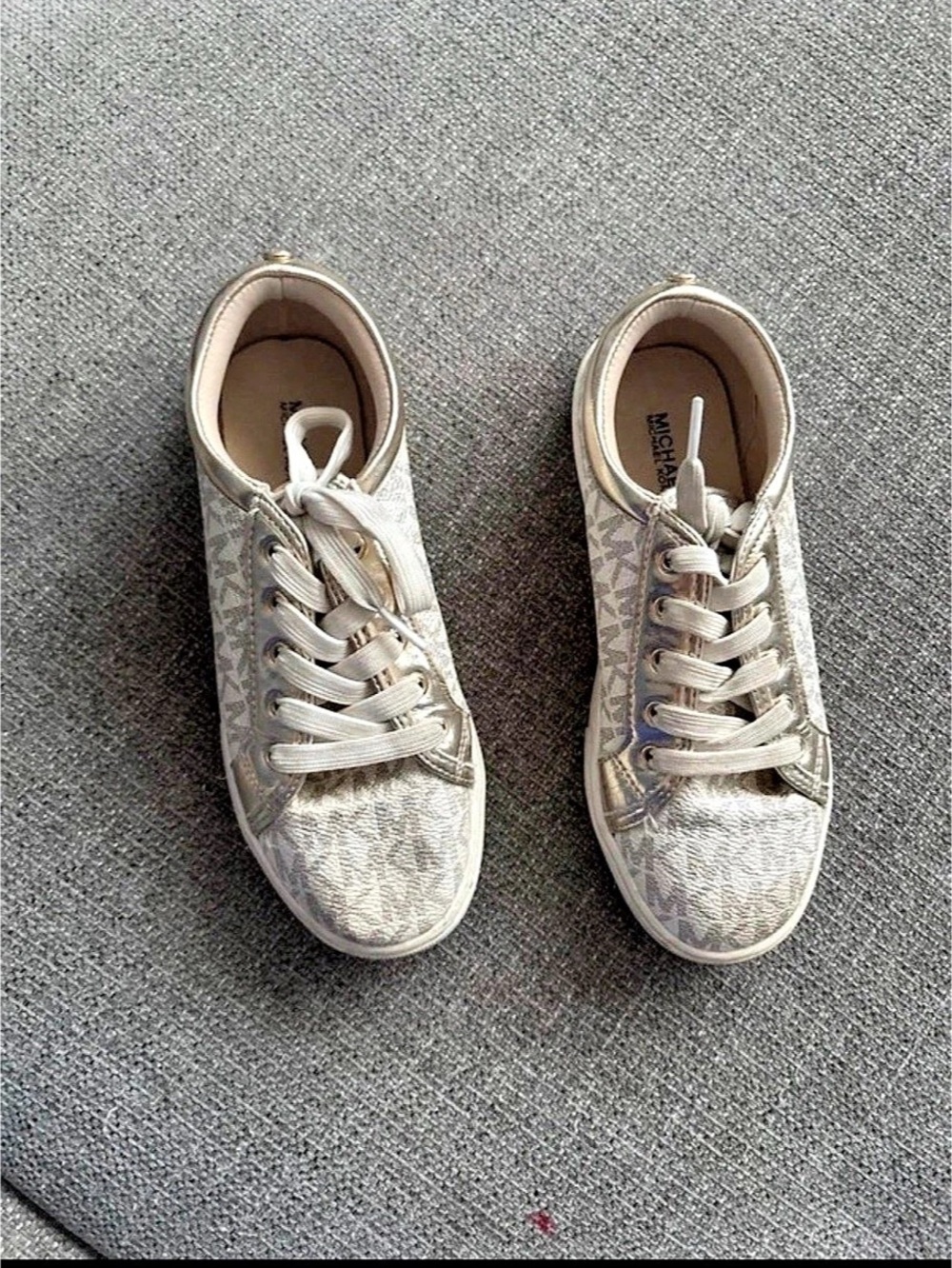 Michael Kors Allie Trainer Logo Sneakers in White & Gray